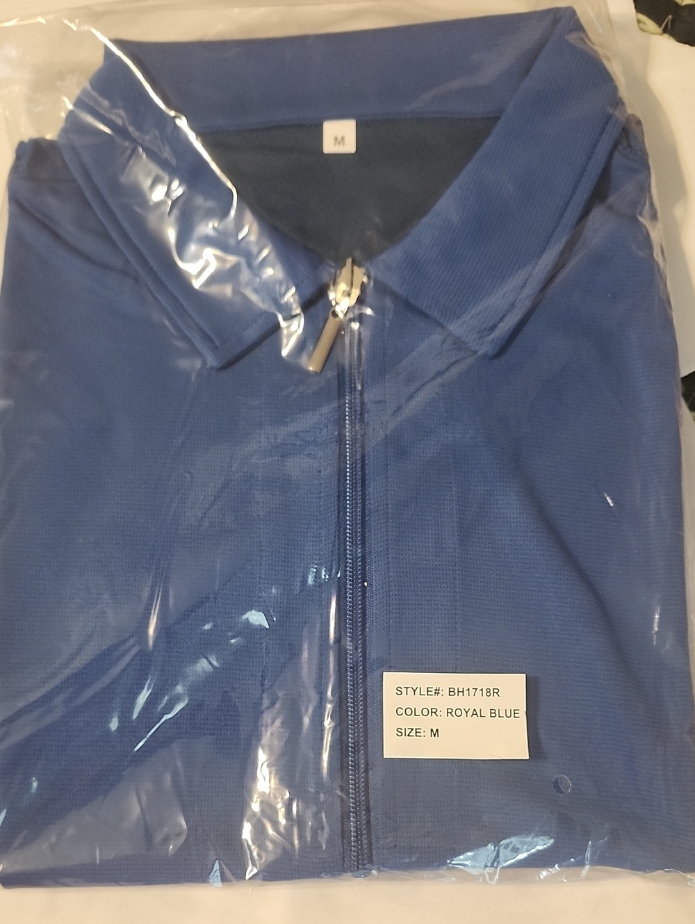 Royal Blue Zip-Up Polo Jacket